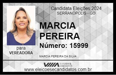 Candidato MARCIA PEREIRA 2024 - SERRANÓPOLIS - Eleições