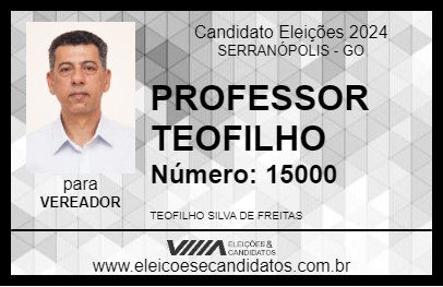 Candidato PROFESSOR TEOFILHO 2024 - SERRANÓPOLIS - Eleições