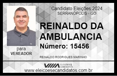 Candidato REINALDO DA AMBULANCIA 2024 - SERRANÓPOLIS - Eleições