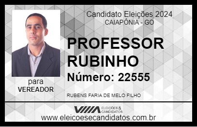 Candidato PROFESSOR RUBINHO 2024 - CAIAPÔNIA - Eleições