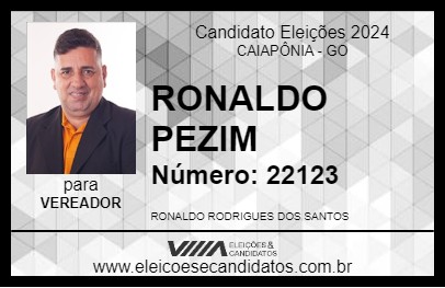 Candidato RONALDO PEZIM 2024 - CAIAPÔNIA - Eleições