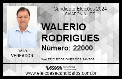 Candidato WALERIO RODRIGUES 2024 - CAIAPÔNIA - Eleições