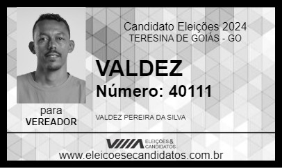 Candidato VALDEZ 2024 - TERESINA DE GOIÁS - Eleições