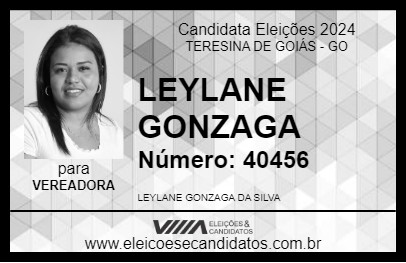 Candidato LEYLANE GONZAGA 2024 - TERESINA DE GOIÁS - Eleições