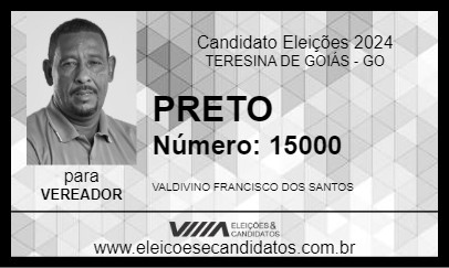 Candidato PRETO 2024 - TERESINA DE GOIÁS - Eleições