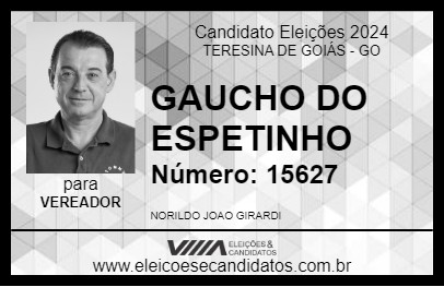 Candidato GAUCHO DO ESPETINHO 2024 - TERESINA DE GOIÁS - Eleições