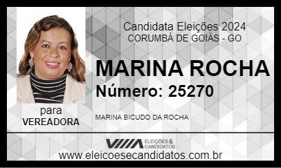 Candidato MARINA ROCHA 2024 - CORUMBÁ DE GOIÁS - Eleições