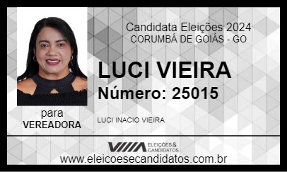 Candidato LUCI VIEIRA 2024 - CORUMBÁ DE GOIÁS - Eleições