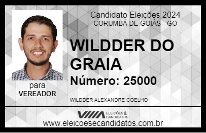 Candidato WILDDER DO GRAIA 2024 - CORUMBÁ DE GOIÁS - Eleições