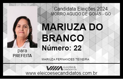 Candidato MARIUZA DO BRANCO 2024 - MORRO AGUDO DE GOIÁS - Eleições