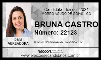 Candidato BRUNA CASTRO 2024 - MORRO AGUDO DE GOIÁS - Eleições