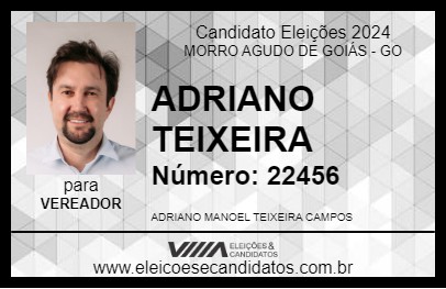 Candidato ADRIANO TEIXEIRA 2024 - MORRO AGUDO DE GOIÁS - Eleições