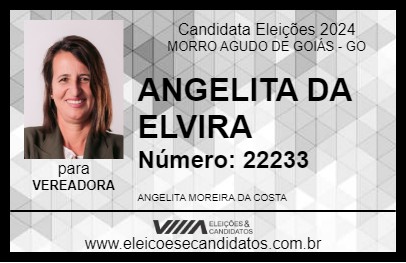 Candidato ANGELITA DA ELVIRA 2024 - MORRO AGUDO DE GOIÁS - Eleições