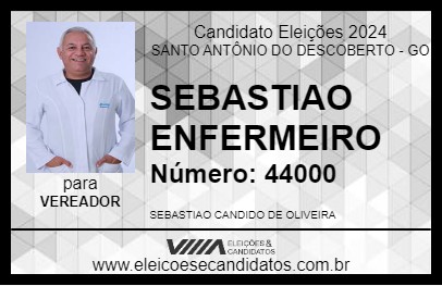 Candidato SEBASTIAO ENFERMEIRO 2024 - SANTO ANTÔNIO DO DESCOBERTO - Eleições