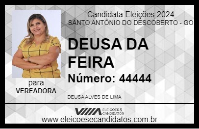 Candidato DEUSA DA FEIRA 2024 - SANTO ANTÔNIO DO DESCOBERTO - Eleições