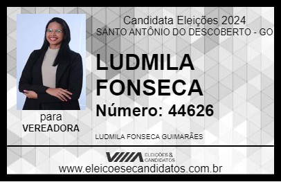 Candidato LUDMILA FONSECA 2024 - SANTO ANTÔNIO DO DESCOBERTO - Eleições