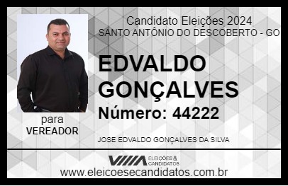 Candidato EDVALDO GONÇALVES 2024 - SANTO ANTÔNIO DO DESCOBERTO - Eleições