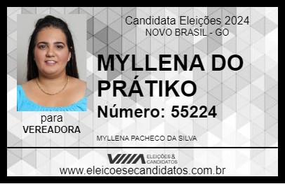 Candidato MYLLENA DO PRÁTIKO 2024 - NOVO BRASIL - Eleições