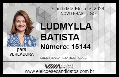 Candidato LUDMYLLA BATISTA 2024 - NOVO BRASIL - Eleições