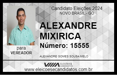 Candidato ALEXANDRE MIXIRICA 2024 - NOVO BRASIL - Eleições