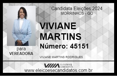 Candidato VIVIANE MARTINS 2024 - MORRINHOS - Eleições