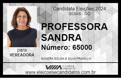 Candidato PROFESSORA SANDRA 2024 - GOIÁS - Eleições