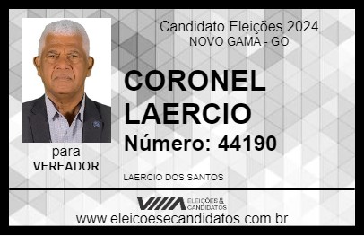 Candidato CORONEL LAERCIO 2024 - NOVO GAMA - Eleições