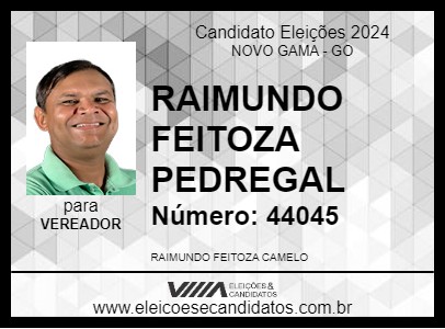 Candidato RAIMUNDO FEITOZA PEDREGAL 2024 - NOVO GAMA - Eleições