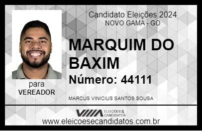 Candidato MARQUIM DO BAXIM 2024 - NOVO GAMA - Eleições