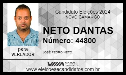 Candidato NETO DANTAS 2024 - NOVO GAMA - Eleições