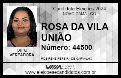 Candidato ROSA DA VILA UNIÃO 2024 - NOVO GAMA - Eleições