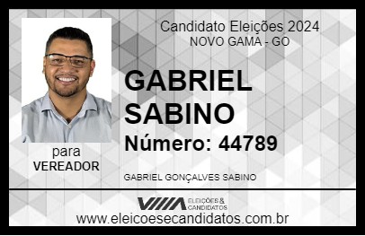 Candidato GABRIEL SABINO 2024 - NOVO GAMA - Eleições