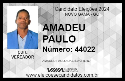 Candidato AMADEU PAULO 2024 - NOVO GAMA - Eleições