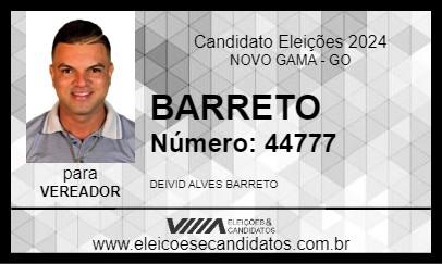 Candidato BARRETO 2024 - NOVO GAMA - Eleições