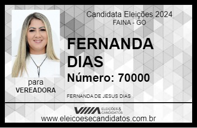 Candidato FERNANDA DIAS 2024 - FAINA - Eleições