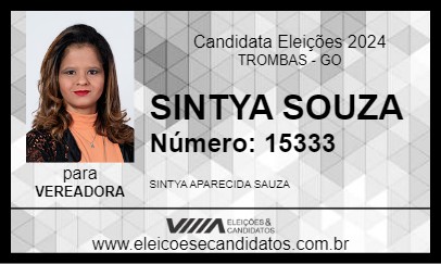 Candidato SINTYA SOUZA 2024 - TROMBAS - Eleições