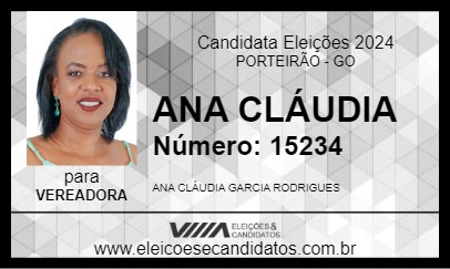 Candidato ANA CLÁUDIA 2024 - PORTEIRÃO - Eleições