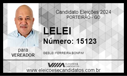 Candidato LELEI 2024 - PORTEIRÃO - Eleições