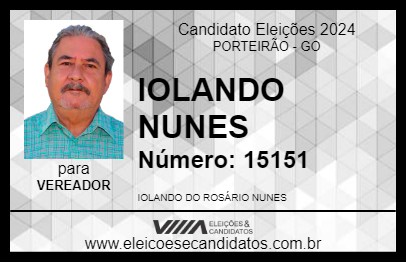 Candidato IOLANDO NUNES 2024 - PORTEIRÃO - Eleições