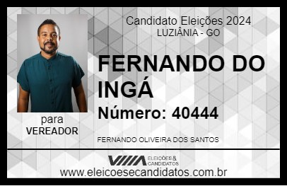 Candidato FERNANDO DO INGÁ 2024 - LUZIÂNIA - Eleições