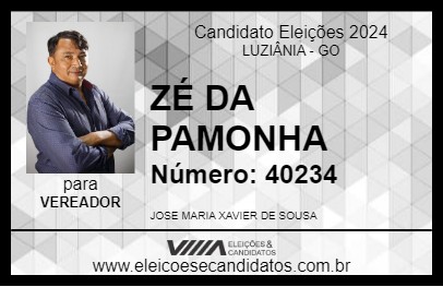 Candidato ZÉ DA PAMONHA 2024 - LUZIÂNIA - Eleições