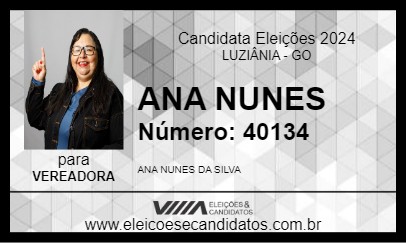 Candidato ANA NUNES 2024 - LUZIÂNIA - Eleições