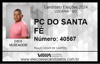 Candidato PC DO SANTA FÉ 2024 - LUZIÂNIA - Eleições