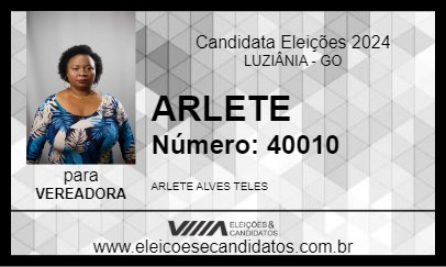 Candidato ARLETE 2024 - LUZIÂNIA - Eleições