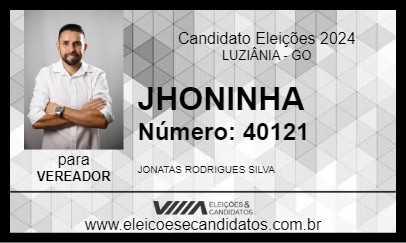 Candidato JHONINHA 2024 - LUZIÂNIA - Eleições