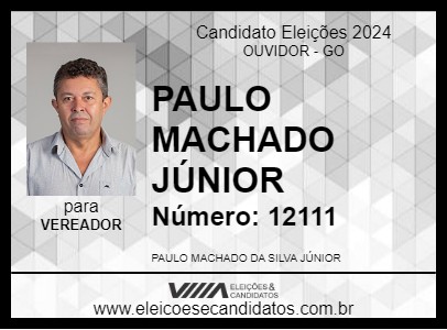 Candidato PAULO MACHADO JÚNIOR 2024 - OUVIDOR - Eleições