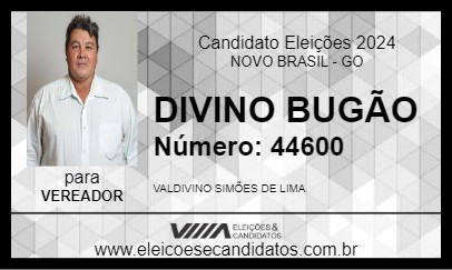 Candidato DIVINO BUGÃO 2024 - NOVO BRASIL - Eleições