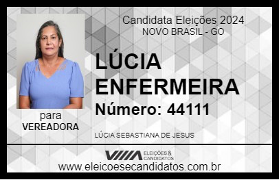 Candidato LÚCIA ENFERMEIRA 2024 - NOVO BRASIL - Eleições