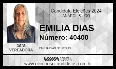 Candidato EMILIA DIAS 2024 - ANÁPOLIS - Eleições