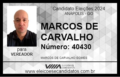 Candidato MARCOS DE CARVALHO 2024 - ANÁPOLIS - Eleições